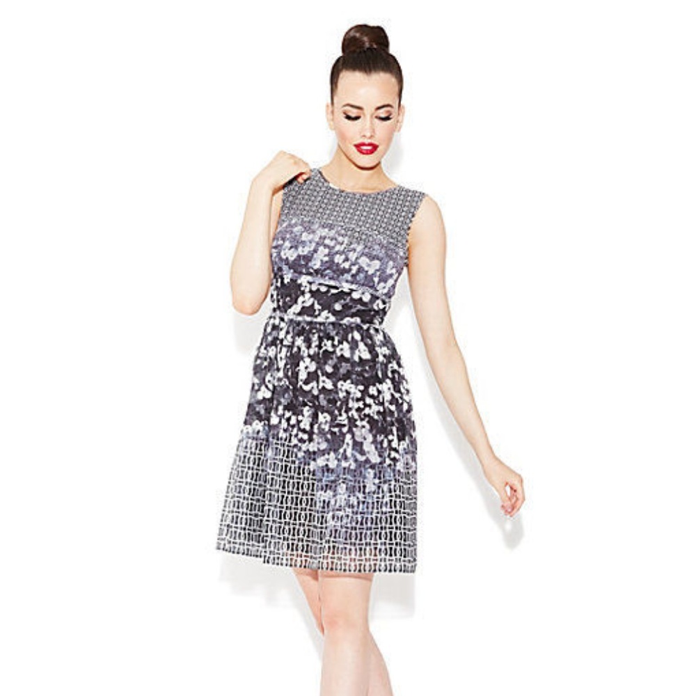 BETSY JOHNSON | Mixed Print Dress